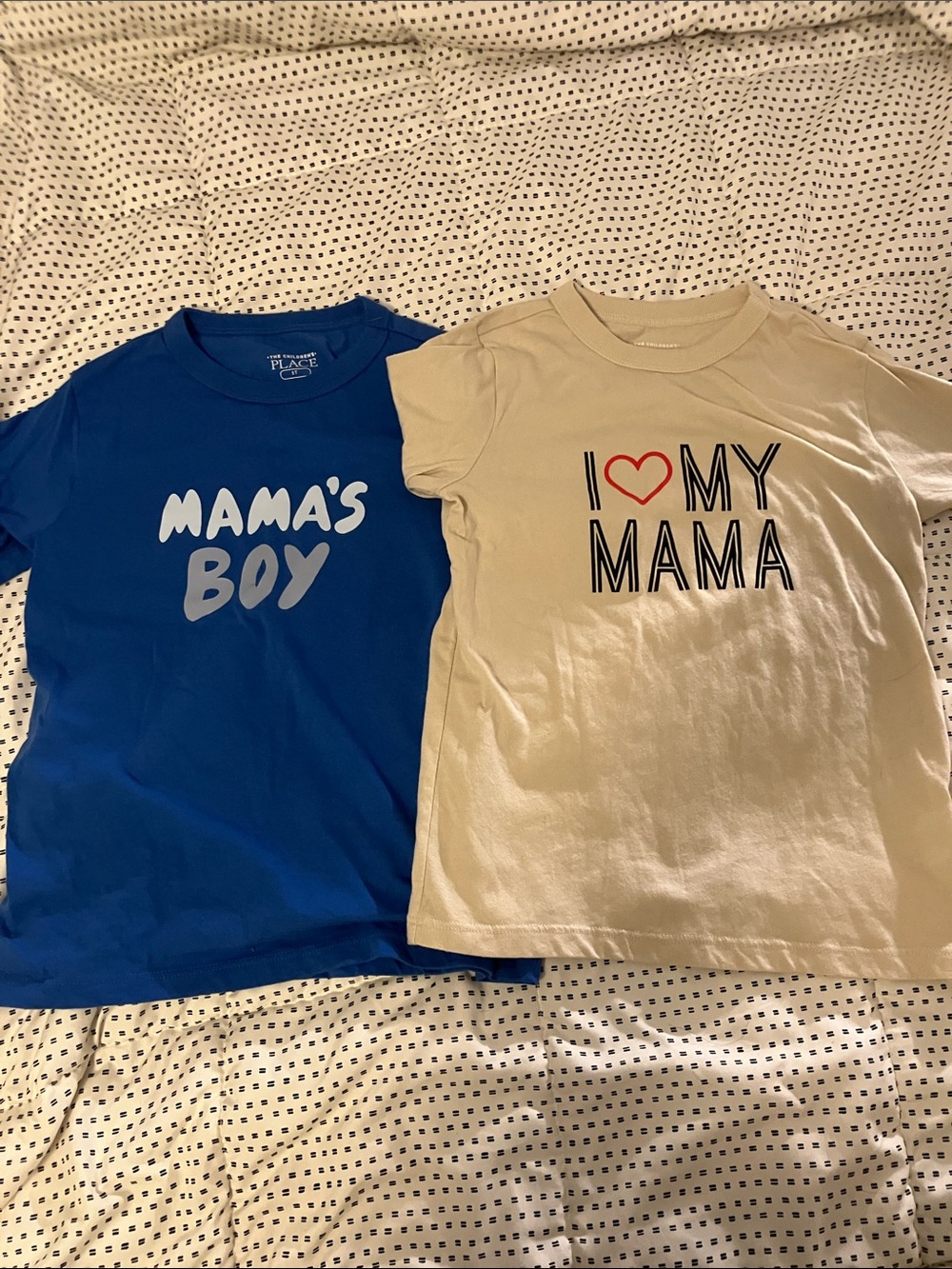 The Children's Place "Mama's Boy" & “I love my mama” Short Sleeve Tee Set